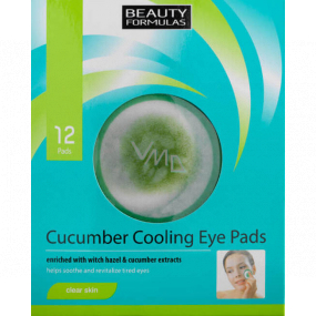 Beauty Formulas Moisturizing eyelid pads with cucumber 12 pieces