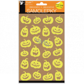 Glow-in-the-dark Halloween stickers with smiling pumpkins 14 x 25 cm