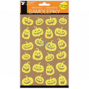 Halloween stickers glowing in the dark of a laughing pumpkin 14 x 25 cm