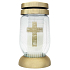 Bolsius Glass lamp Golden with cross 23 cm 120 g