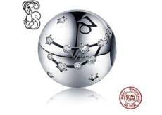 Sterling silver 925 zodiac sign Capricorn + cubic zirconia, bead for bracelet 9 mm