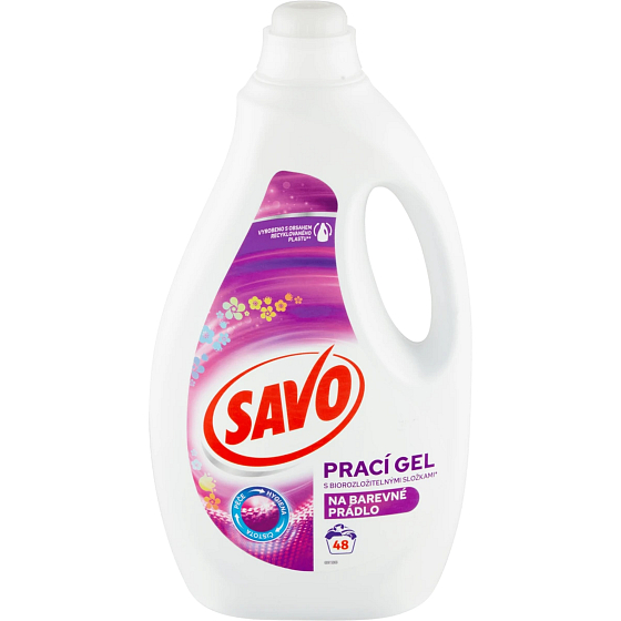 Savo Washing gel with biodegradable ingredients for coloured laundry 48 doses 2.4 l