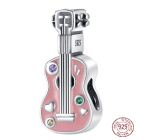 Charm Sterling silver 925 Guitar pink, bead on bracelet interests