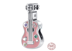 Charm Sterling silver 925 Guitar pink, bead on bracelet interests