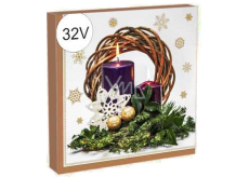 Aha Paper napkins 3 layers 33 x 33 cm 20 pieces Christmas golden border, purple candles