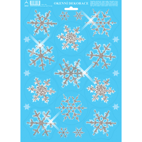 Arch Christmas sticker, window film without adhesive Bigger snowflakes 35 x 25 cm