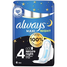 Always Classic Maxi Night sanitary napkins with wings 6 pcs