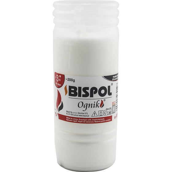 Bispol Cemetery Candle Ognik Paraffin, Burns 3 Days