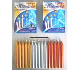 Romantic Light Christmas Candle Box Burning 90 Minutes Metallic Silver 12 Pieces