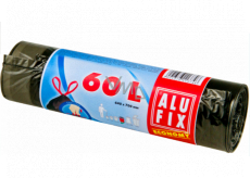 Alufix Economy Trash bags retractable black, 8 µ, 60 liters, 64 x 70 cm, 10 pieces