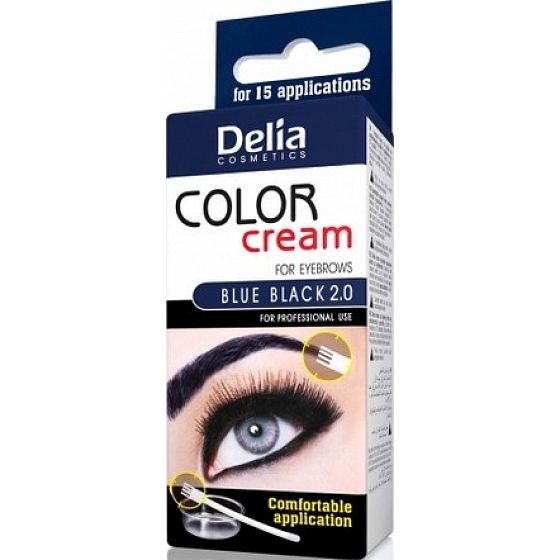 Delia Cosmetics Color Cream Coloring Cream for eyebrows and eyelashes Blue Black 15 ml + 15 ml