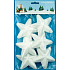 White stars with glitters for hanging 8 cm 6 pieces