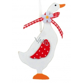 White-red goose for hanging 13 cm