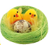 Plush chicks in a green nest 6 cm 1 piece