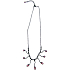 Necklace black with pink crystals 40 cm + earrings 1 pair
