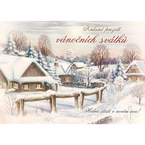 Nekupto Postcard Beautiful experience white snowy, cottages