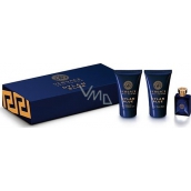 Versace Dylan Blue eau de toilette for men 5 ml + shower gel 25 ml + aftershave 25 ml, gift set