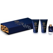 Versace Dylan Blue toaletní voda pro muže 5 ml + sprchový gel 25 ml + balzám po holení 25 ml, dárková sada