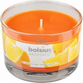 Bolsius Aromatic Juicy Orange - Orange scented candle in glass 90 x 65 mm 247 g burning time approx. 30 hours
