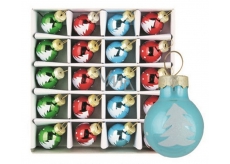 Glass flasks red, green blue set 2 cm, 20 pieces