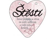 Albi Hanging plaque heart Happiness 9 cm × 10 cm