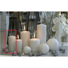 Lima Alfa Frost effect candle white cylinder 50 x 100 mm 1 piece