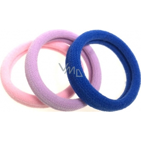 Hair band pink, purple, blue 4 x 1 cm 3 pieces