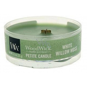 WoodWick White Willow Moss - Willow and moss scented candle with wooden wick petite 31 g