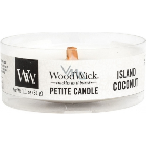 WoodWick Island Coconut - Coconut island scented candle with wooden wick petite 31 g