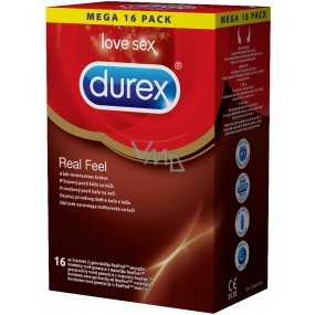 Durex Real Feel condom for the natural feeling of skin on skin nominal width: 56 mm non-latex even for allergy sufferers 16 pieces