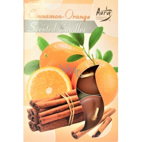 Bispol Aura Cinnamon - Orange - Cinnamon and orange scented tealights 6 pieces