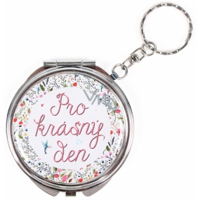 Albi Mirror - key ring with text For a beautiful day! 6,5 cm