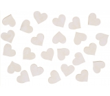 Wooden white hearts 2 cm 24 pieces