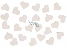 Wooden white hearts 2 cm 24 pieces