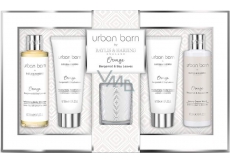 Baylis & Harding Urban Barn Orange, Bergamot and Bay Leaves cleansing gel 250 ml + washing cream 250 ml + body cream 100 ml + hand cream 100 ml + scented candle 60 g, cosmetic set