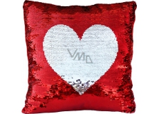 Albi Pillow with sequins Heart 37 x 37 x 10 cm