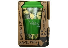 Cozy Time Bamboo Eco Tropical Leaves bamboo ecological thermo mug + silicone lid light green 450 ml