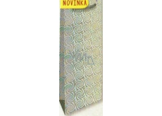 Nekupto Gift Paper Bag for Bottle 33 x 10 x 9 cm Silver hologram 123 02 THLH
