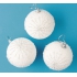 White flasks with glitter flakes for hanging 8 cm, 3 pieces