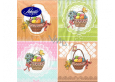 Nekupto Paper napkins 3 ply 33 x 33 cm 20 pieces Easter Eggs in baskets