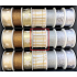 Nekupto Fabric Ribbon Christmas White with Brown and Gold Stripes 40 mm x 2 m