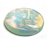 Opalite face of the sun and moon hand carved synthetic stone 5 cm, stone of wishes and hope