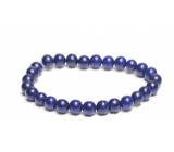 Lapis lazuli bracelet elastic natural stone, ball 6 mm / 16 - 17 cm, harmony stone