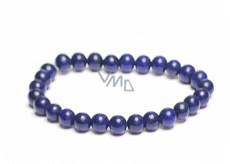 Lapis lazuli bracelet elastic natural stone, ball 6 mm / 16 - 17 cm, harmony stone