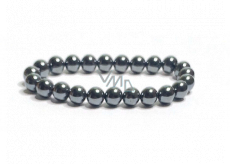 Hematite bracelet elastic natural stone, bead 8 mm / 16 - 17 cm, healthy blood stone