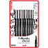 Uni Pin Calligraphy Set of drawing liners with special ink 0,1/0,4/0,6/0,9 mm/brush/CS1/CS2/CS3 Black 8 pieces