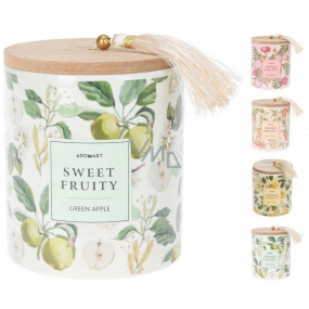 Emocio Sweet Fruit scented candle in ceramic with wooden lid 90 x 117 mm various motifs