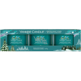 Yankee Candle Winter Night Stars scented votive candle in glass 3 x 37 g, gift set