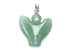 Avanturine green Angel, angel wings pendant natural stone hand cut 25 x 21 x 5 mm, lucky stone