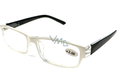 Berkeley Reading Dioptric Glasses +3.0 plastic white, black temples 1 piece MC2062